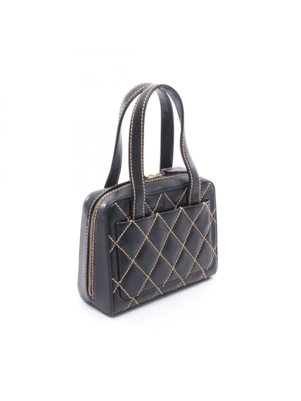Chanel Wild Stitch Mini Black Leather Handbag
